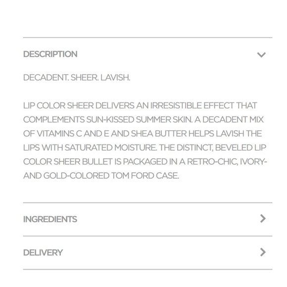 TOM FORD LIP COLOR SHEER 07 PARADISO LIPSTICK - Picture 5 of 13